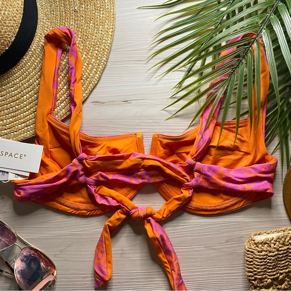 L*Space Camellia Purple Orange Floral Underwire Bikini Top in Paradise - Picture 5 of 10